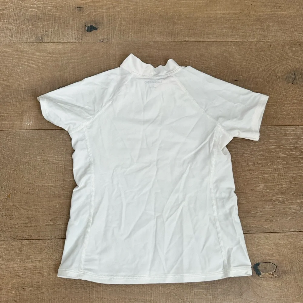 Lands' End Kids White Swim Rashguard